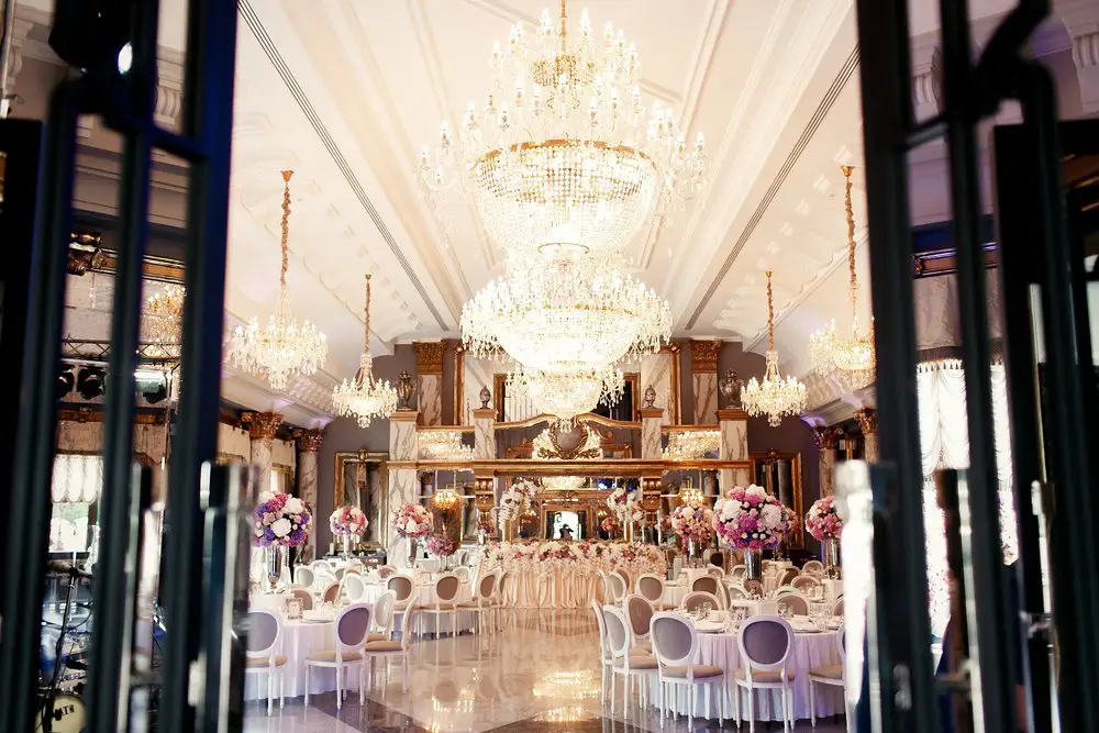 Luxurious Hall Being Prepared For A Wedding